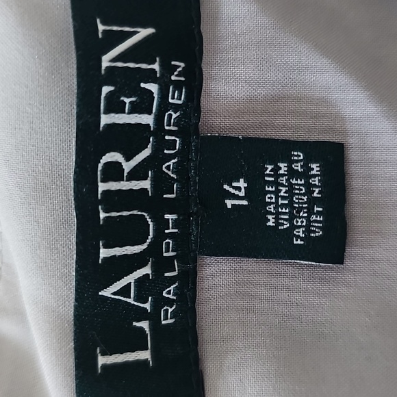 Lauren Ralph Lauren Taupe Snake Surplice Print Dress Womens 14 Midi Python EUC - Picture 5 of 16